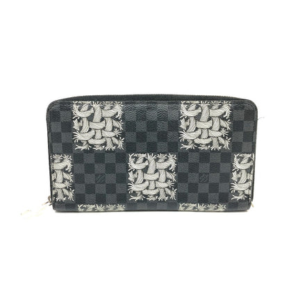 LOUIS VUITTON Long Wallet Purse ‚m61214  Damier Grafitto Canvas black Graphite Christopher nemes mens Used Authentic