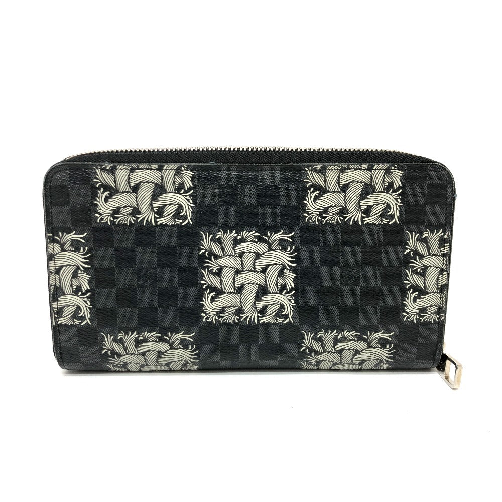 LOUIS VUITTON Long Wallet Purse ‚m61214  Damier Grafitto Canvas black Graphite Christopher nemes mens Used Authentic