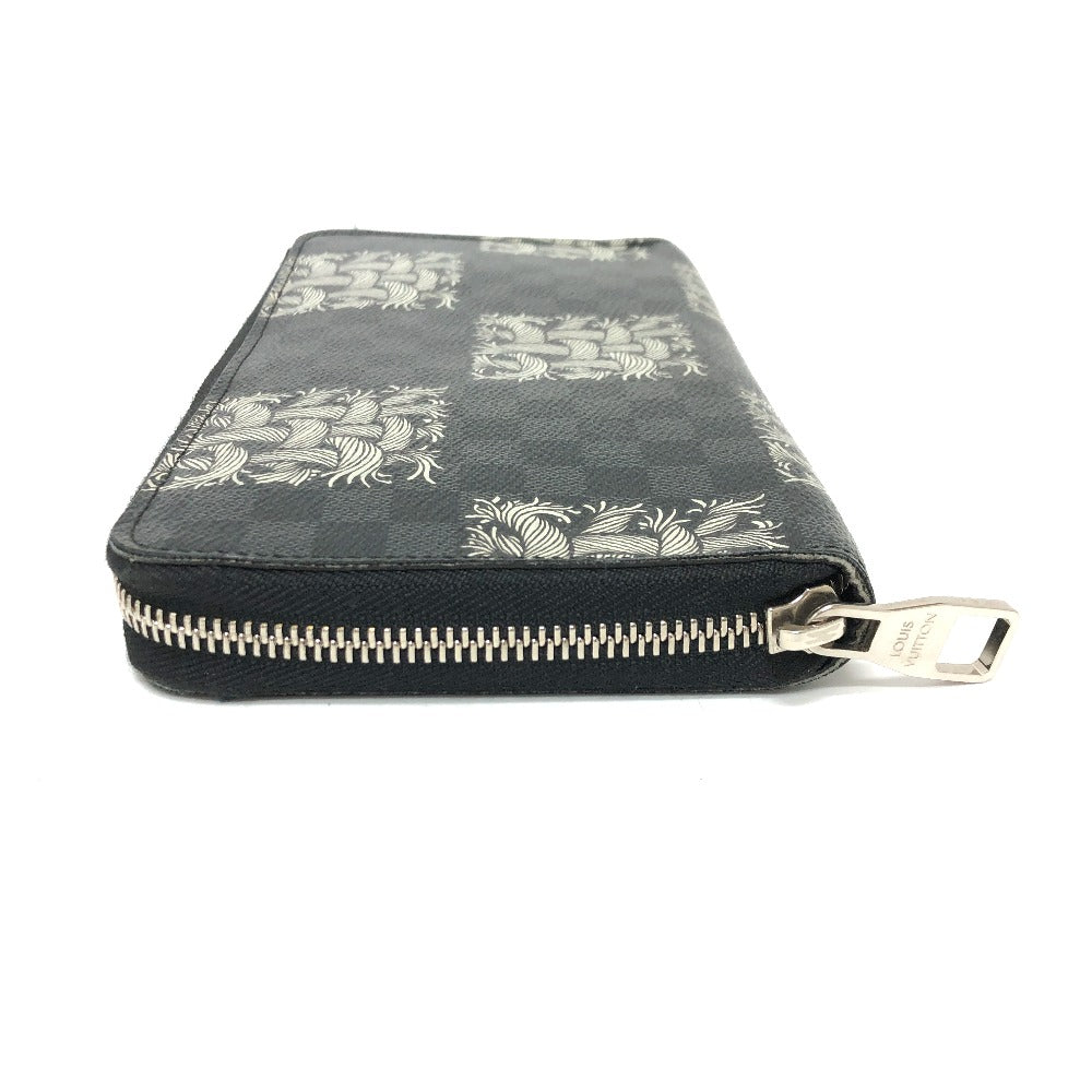 LOUIS VUITTON Long Wallet Purse ‚m61214  Damier Grafitto Canvas black Graphite Christopher nemes mens Used Authentic