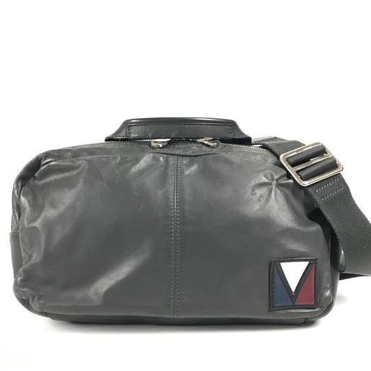 LOUIS VUITTON Sling bag M50445 leather gray V line Fast mens Used Authentic