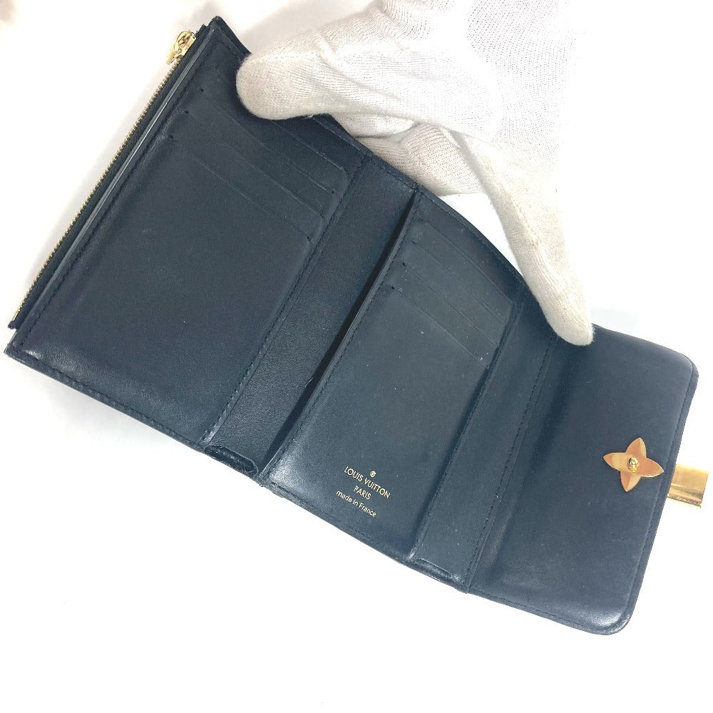 LOUIS VUITTON Trifold wallet M62578 Monogram canvas Brown Monogram Portefeuille Flower Compact Women Used Authentic