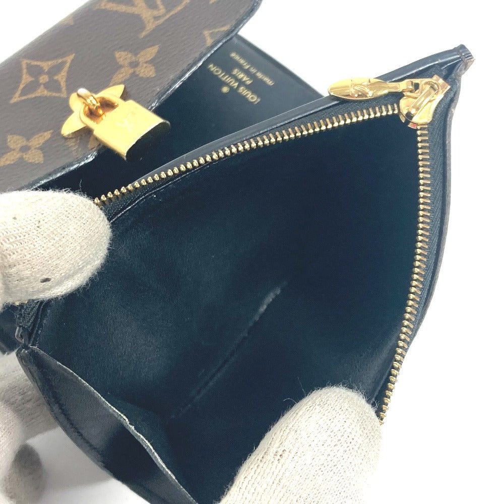 LOUIS VUITTON Trifold wallet M62578 Monogram canvas Brown Monogram Portefeuille Flower Compact Women Used Authentic