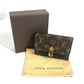LOUIS VUITTON Trifold wallet M62578 Monogram canvas Brown Monogram Portefeuille Flower Compact Women Used Authentic