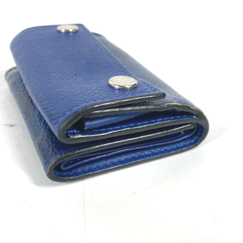 LOUIS VUITTON Trifold wallet M67620 Taiga Leather, Monogram Canvas blue Taigalama Discovery Compact Wallet mens Used Authentic