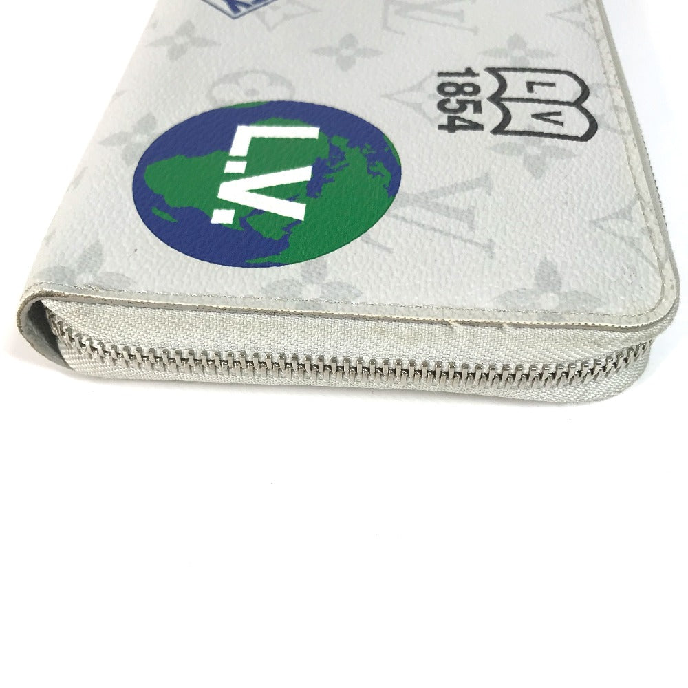LOUIS VUITTON Long Wallet Purse M67824 Monogram canvas white monogram logo story Zippy Organizer mens Used Authentic
