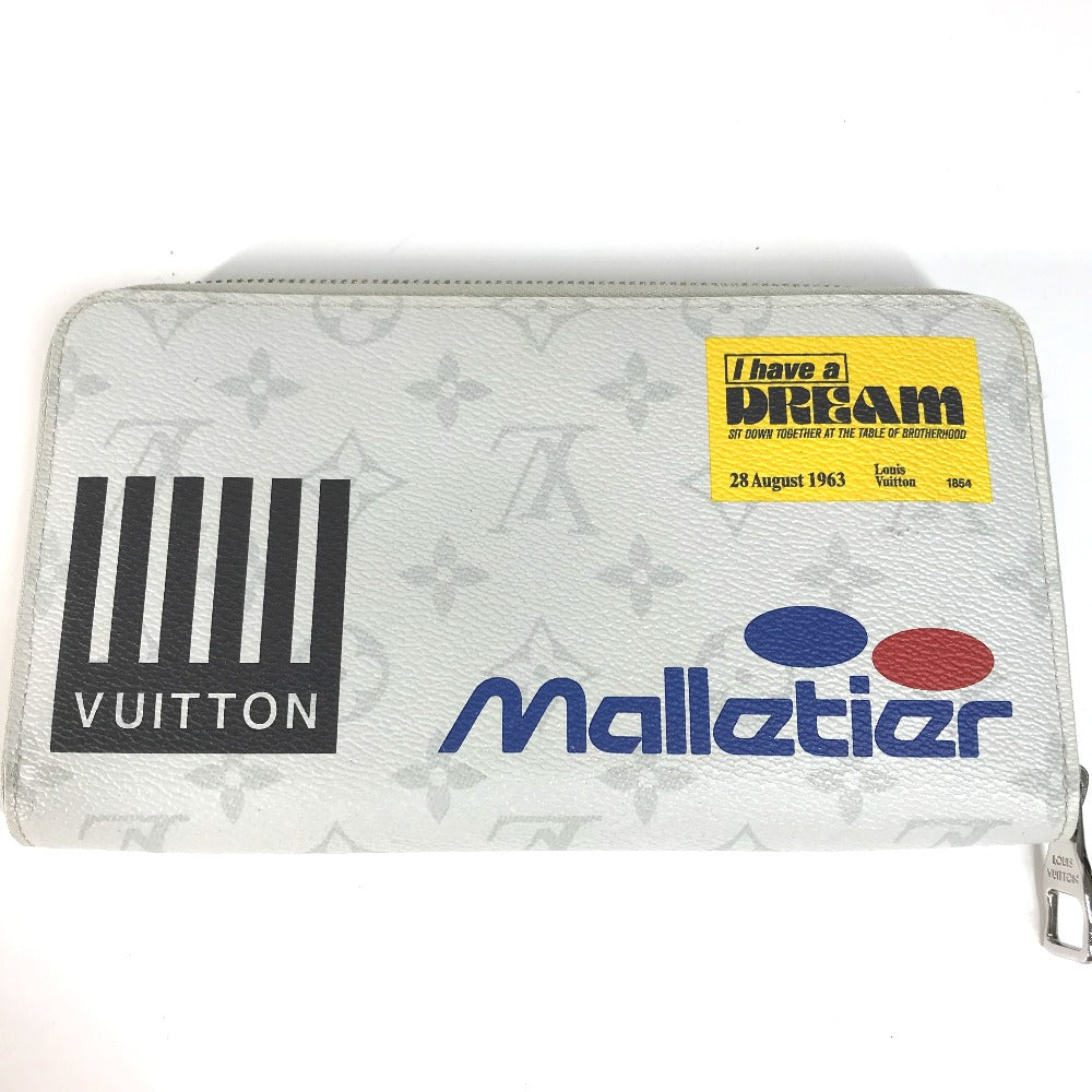 LOUIS VUITTON Long Wallet Purse M67824 Monogram canvas white monogram logo story Zippy Organizer mens Used Authentic