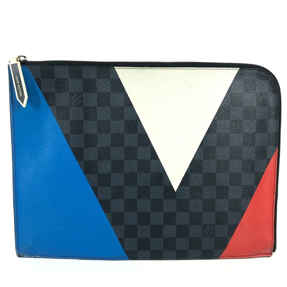 LOUIS VUITTON Clutch bag N41594　 Damier Grafitto Canvas black America's Cup Damier Graphite Pochette Jules GM
