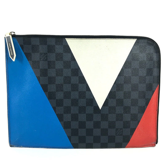 LOUIS VUITTON Clutch bag N41594　 Damier Grafitto Canvas black America's Cup Damier Graphite Pochette Jules GM