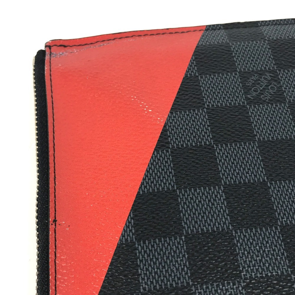 LOUIS VUITTON Clutch bag N41594　 Damier Grafitto Canvas black America's Cup Damier Graphite Pochette Jules GM
