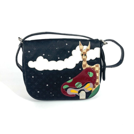 LOUIS VUITTON Shoulder Bag M92273 MonogramSatinCanvas black Monogram satin Conte du Fe Musette Women Used Authentic