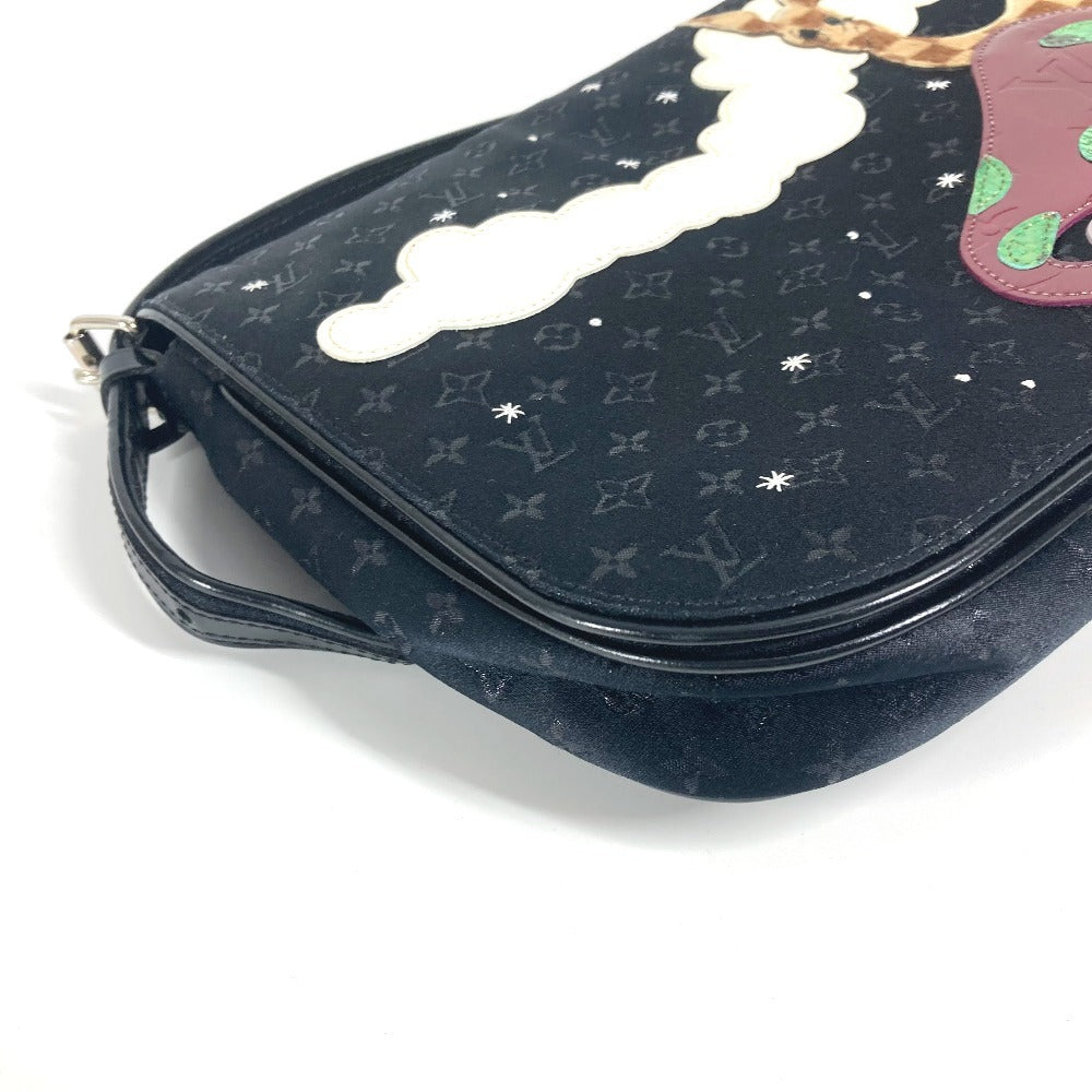 LOUIS VUITTON Shoulder Bag M92273 MonogramSatinCanvas black Monogram satin Conte du Fe Musette Women Used Authentic