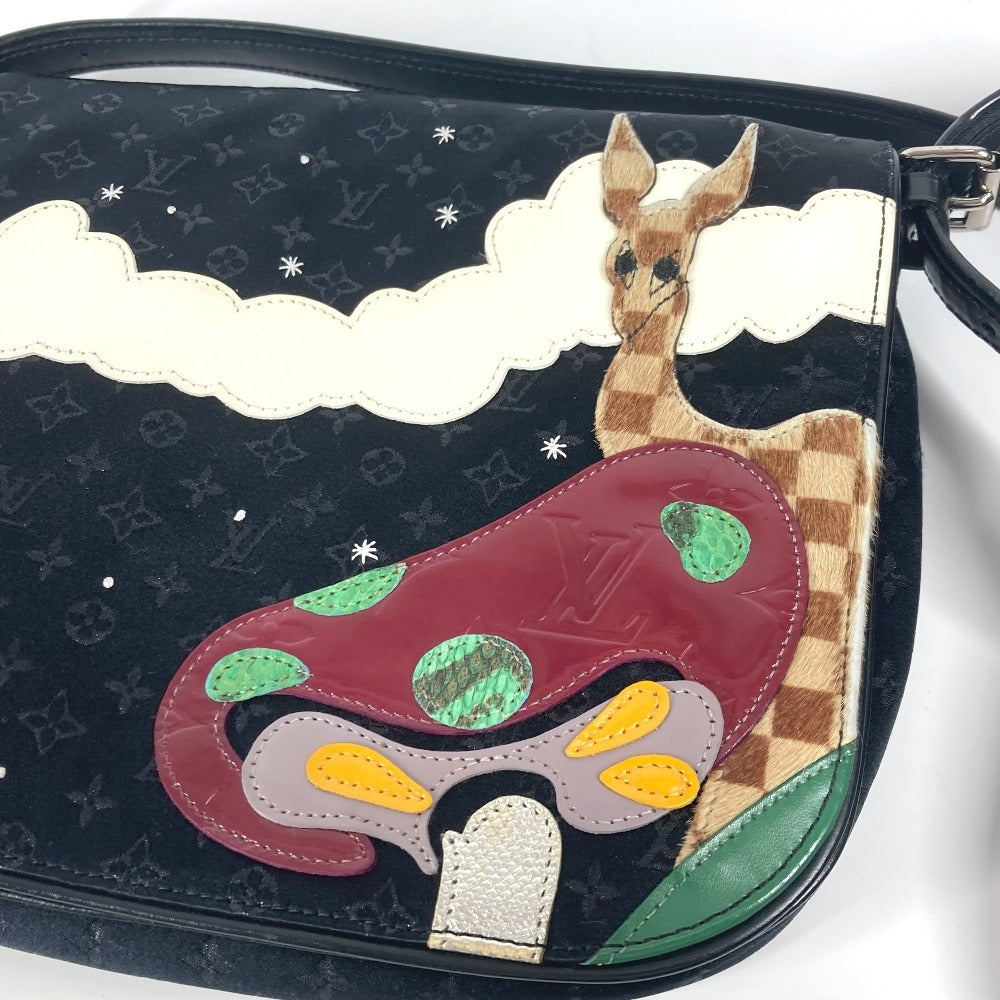 LOUIS VUITTON Shoulder Bag M92273 MonogramSatinCanvas black Monogram satin Conte du Fe Musette Women Used Authentic