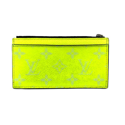 LOUIS VUITTON Coin case M30320 Taiga Leather, Monogram Canvas Fluorescent yellow Taigalama Coin card holder
