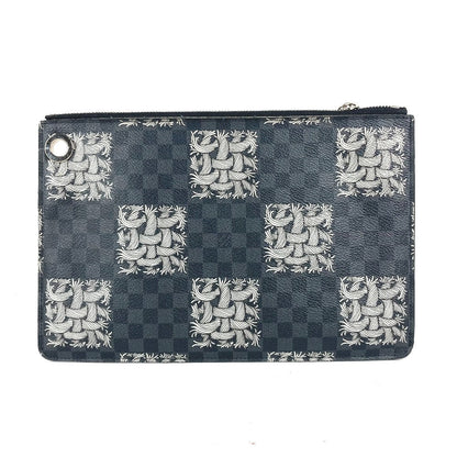 LOUIS VUITTON Clutch bag N61231 Damier Grafitto Canvas black Damier Grafitte Pochette Jules PM mens Used Authentic