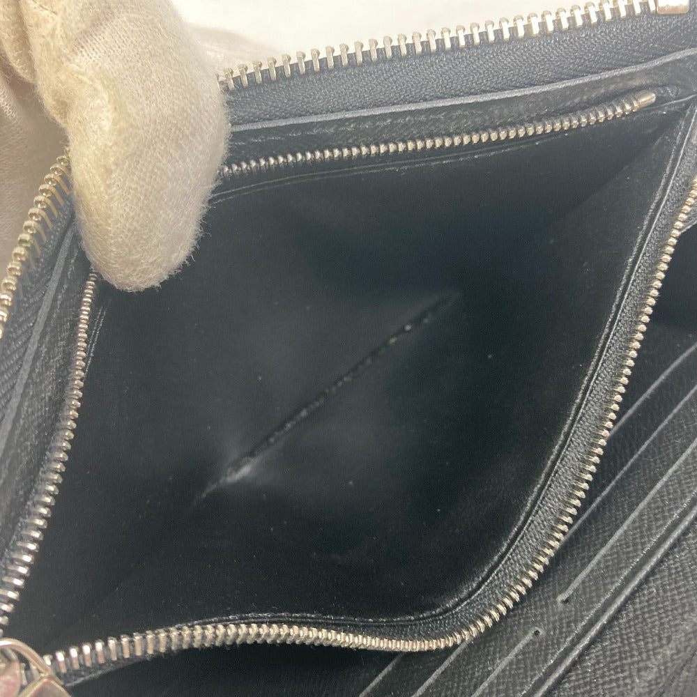 LOUIS VUITTON Long Wallet Purse M69409 Taiga Leather black Taiga Zippy dragonne mens Used Authentic