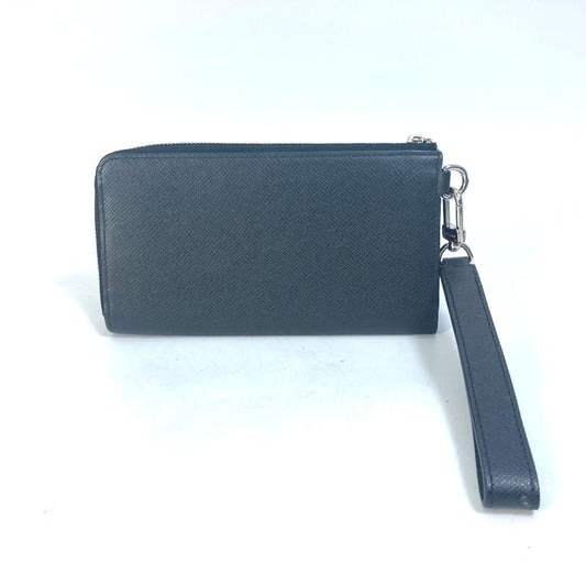LOUIS VUITTON Long Wallet Purse M69409 Taiga Leather black Taiga Zippy dragonne mens Used Authentic