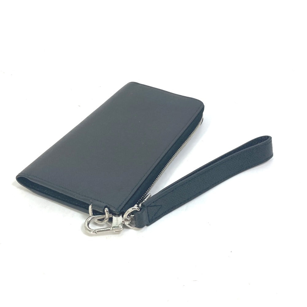 LOUIS VUITTON Long Wallet Purse M69409 Taiga Leather black Taiga Zippy dragonne mens Used Authentic