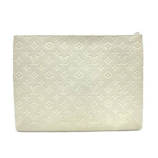 LOUIS VUITTON Clutch bag M67462 Taurillon Clemence white Taurillon Clemence Monogram Pochette A4 mens Used Authentic