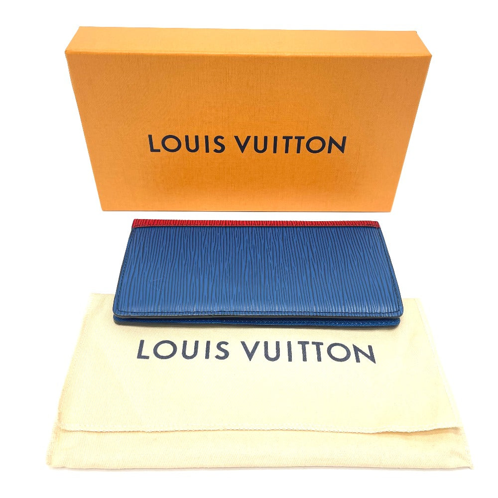 LOUIS VUITTON Long Wallet Purse M68718 Epi Leather Blue x red x green Epi Portefeuille Brother NM Women(Unisex) Used Authentic