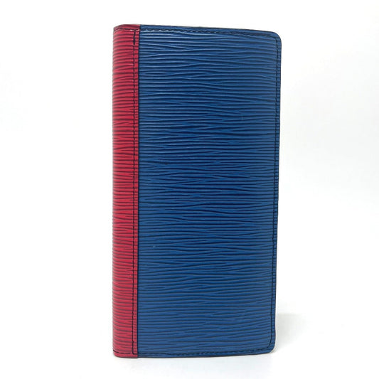 LOUIS VUITTON Long Wallet Purse M68718 Epi Leather Blue x red x green Epi Portefeuille Brother NM Women(Unisex) Used Authentic