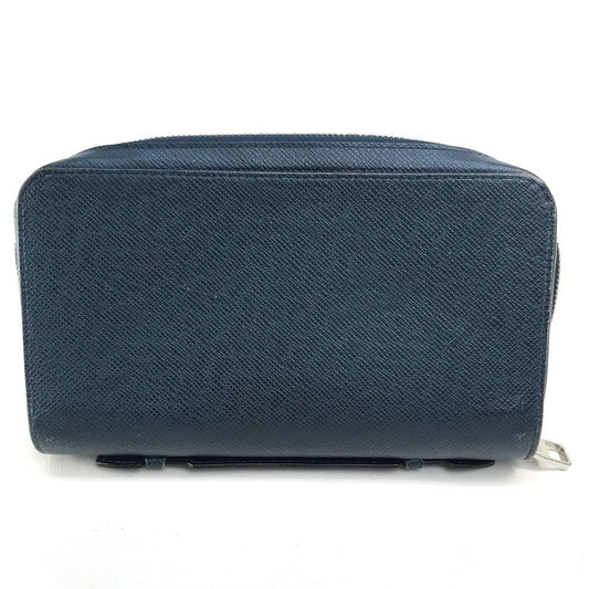 LOUIS VUITTON Long Wallet Purse M42098 Taiga Leather Blue type Taiga Zippy XL mens Used Authentic