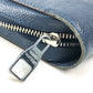 LOUIS VUITTON Long Wallet Purse M42098 Taiga Leather Blue type Taiga Zippy XL mens Used Authentic