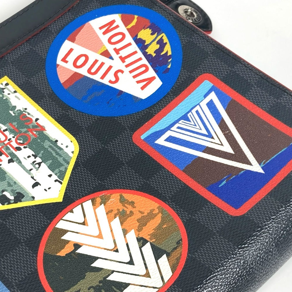 LOUIS VUITTON Clutch bag N60134 Damier Grafitto Canvas black Damier Graphite LV Alps Collection Pochette Voyage MM mens Used Authentic