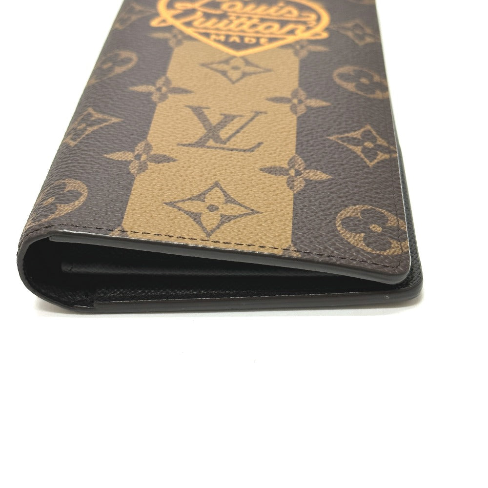 LOUIS VUITTON Long Wallet Purse M81008  Monogram canvas Brown Monogram NIGO collaboration Portefeuille Brazza mens Used Authentic
