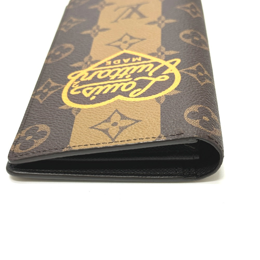 LOUIS VUITTON Long Wallet Purse M81008  Monogram canvas Brown Monogram NIGO collaboration Portefeuille Brazza mens Used Authentic