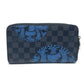 LOUIS VUITTON Long Wallet Purse N41683 Damier Grafitto Canvas Black x blue Damier Grafitte Christopher nemes mens Used Authentic