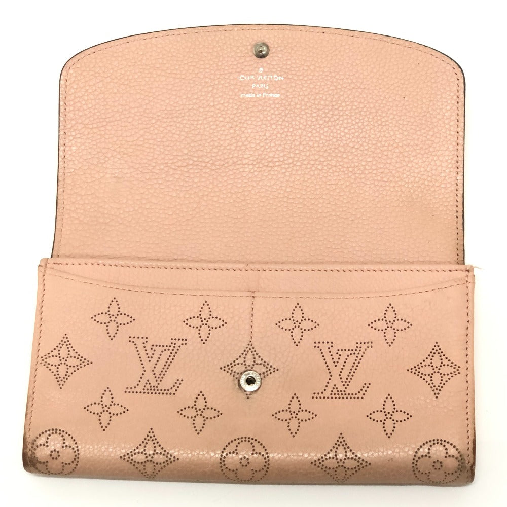 LOUIS VUITTON Long Wallet Purse M60145 monogram mahina leather pink Monogram Mahina Portefeuille Iris