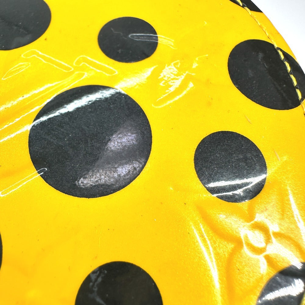 LOUIS VUITTON Coin case M91569 Patent leather yellow Vernis Yayoi Kusama collaboration Porto Monet Chapeau Women Used Authentic