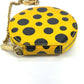 LOUIS VUITTON Coin case M91569 Patent leather yellow Vernis Yayoi Kusama collaboration Porto Monet Chapeau Women Used Authentic