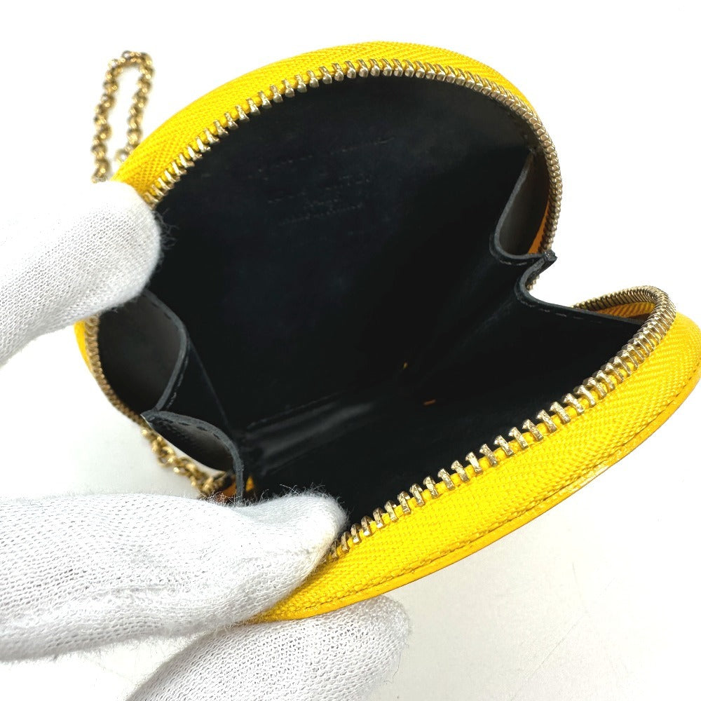 LOUIS VUITTON Coin case M91569 Patent leather yellow Vernis Yayoi Kusama collaboration Porto Monet Chapeau Women Used Authentic