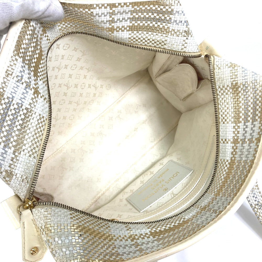 LOUIS VUITTON Handbag M95416 Leather / patent leather Beige off-white street shopper PM Tote Bag Women Used Authentic