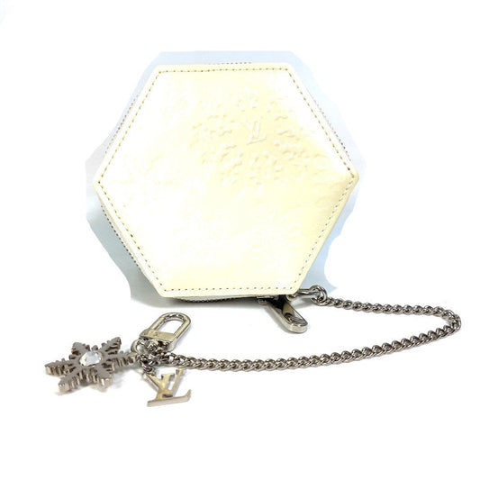 LOUIS VUITTON Coin case M58219 Patent leather white Vernis Porto Monefrocon Women Used Authentic