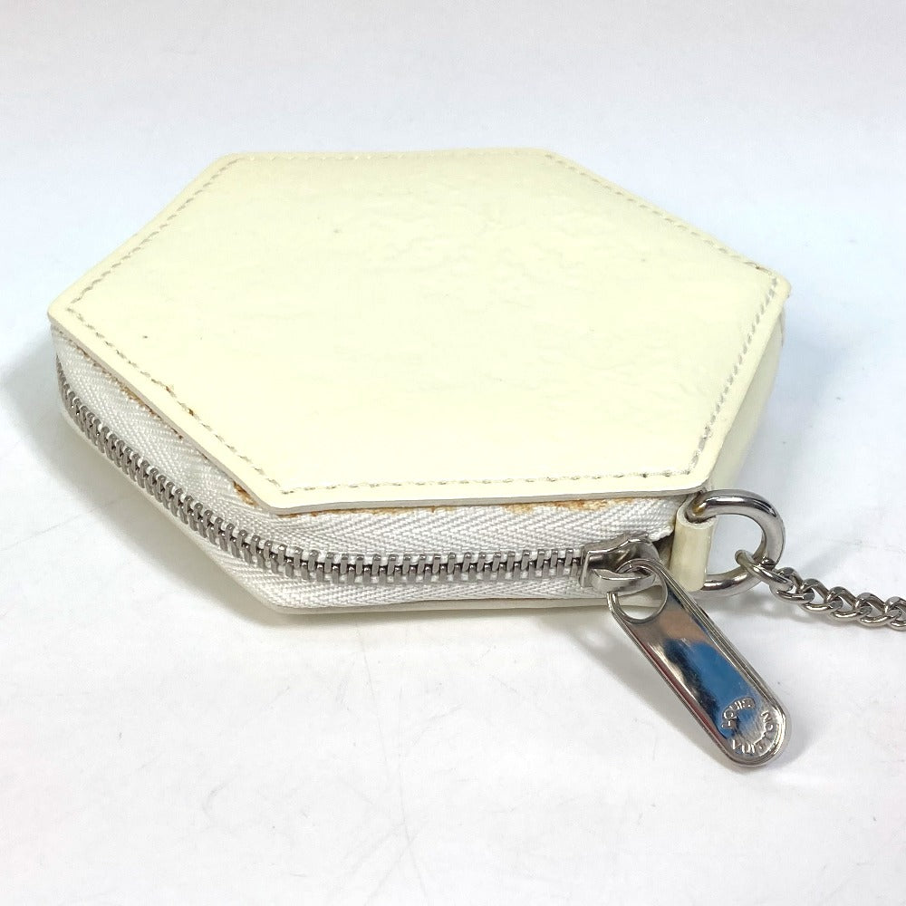 LOUIS VUITTON Coin case M58219 Patent leather white Vernis Porto Monefrocon Women Used Authentic
