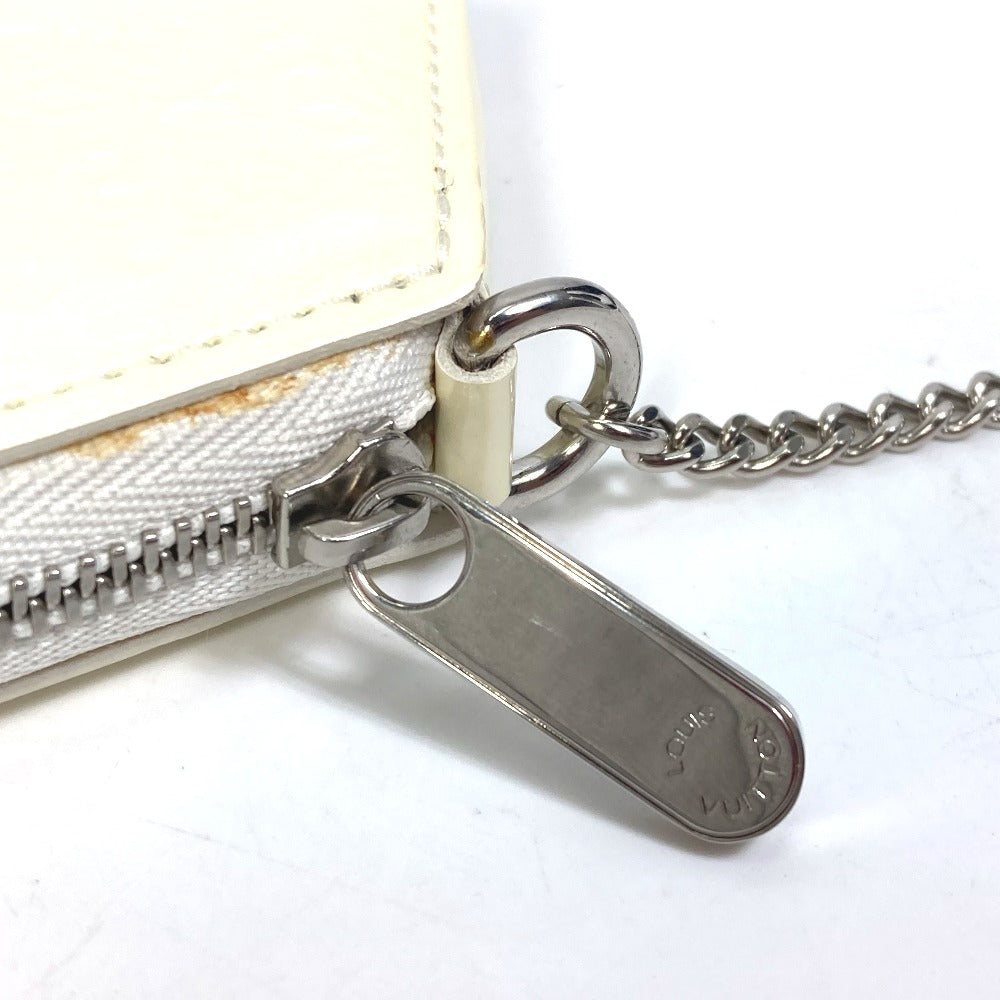 LOUIS VUITTON Coin case M58219 Patent leather white Vernis Porto Monefrocon Women Used Authentic