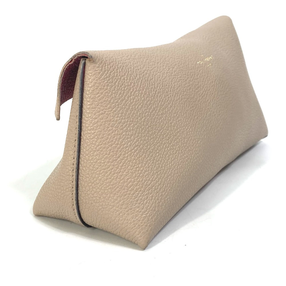 LOUIS VUITTON Pouch M61477 leather beige pouch with flap Pochette Rivet GM Women Used Authentic