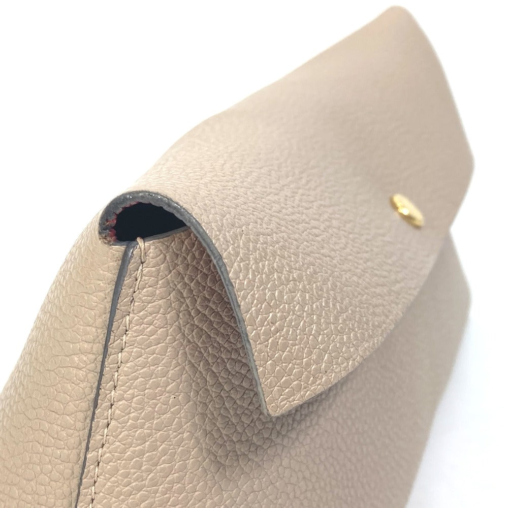 LOUIS VUITTON Pouch M61477 leather beige pouch with flap Pochette Rivet GM Women Used Authentic