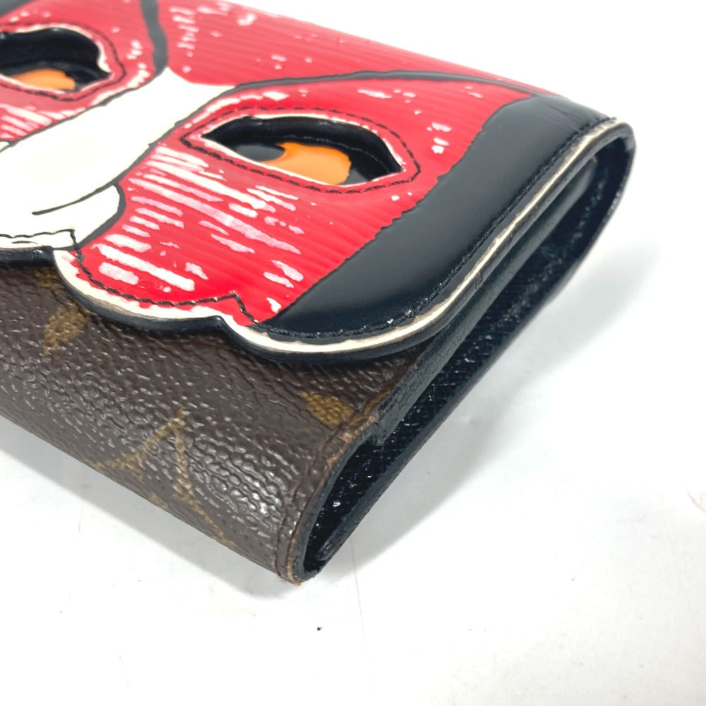 LOUIS VUITTON Trifold wallet M67257 Monogram Canvas, Epi Leather Brown Monogram Kabuki Portefeuille Victorine Women Used Authentic