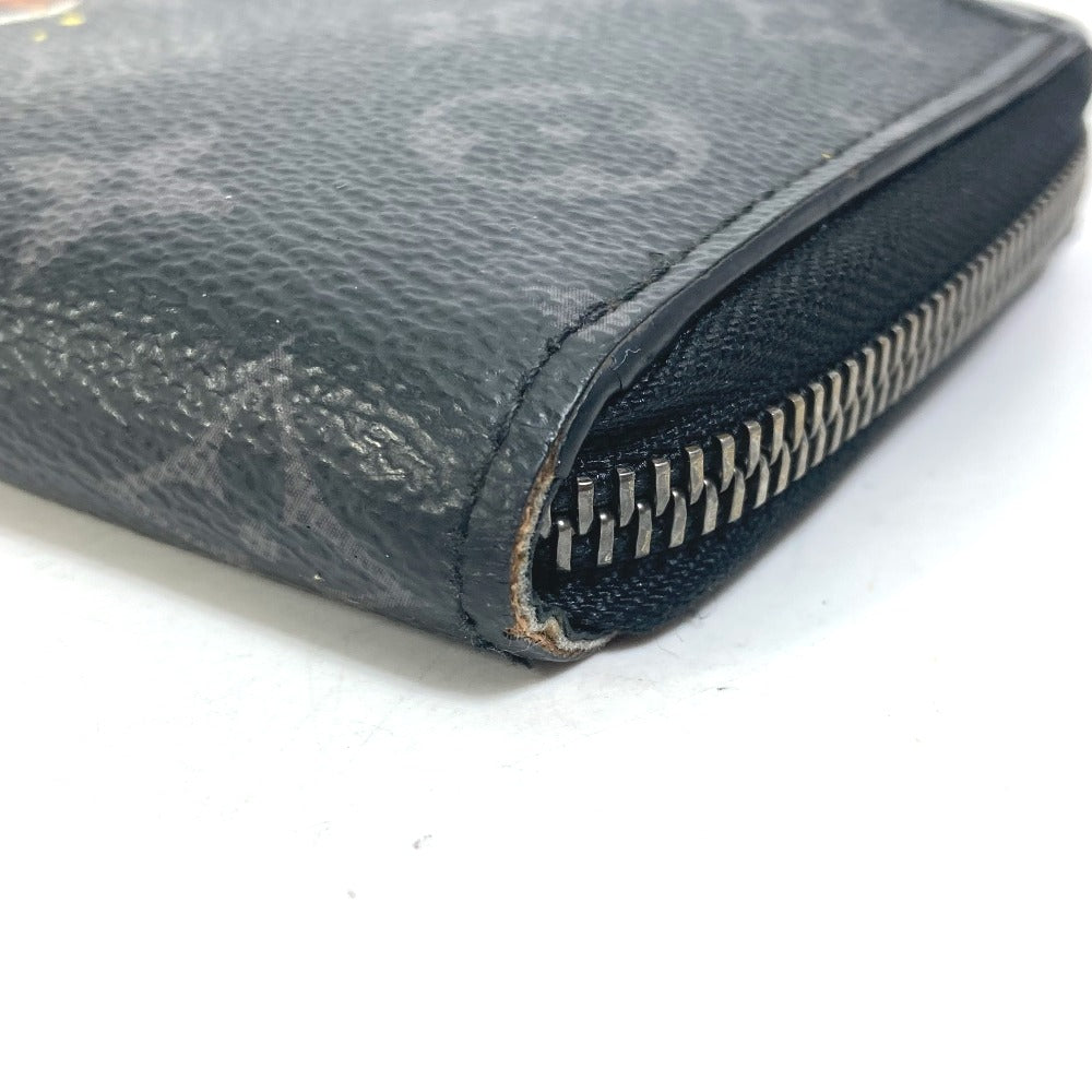 LOUIS VUITTON Long Wallet Purse M80994  Monogram Eclipse Canvas black Monogram Eclipse Zippy Dragonne mens Used Authentic