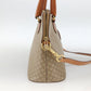 CELINE Two Way Macadam Canvas HandBag Beige Gold