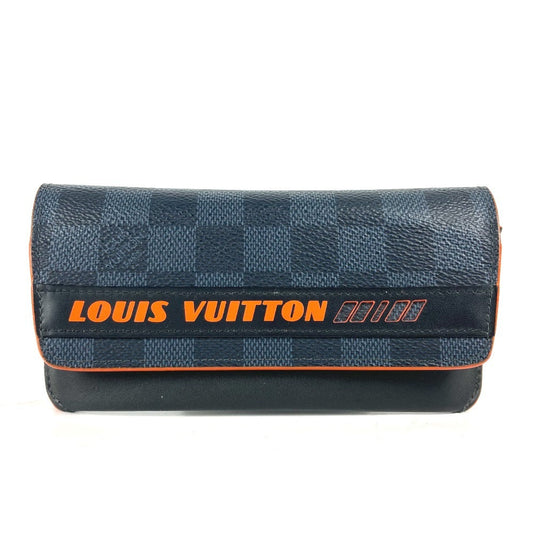 LOUIS VUITTON Pouch GI0380 Damier Cobalt Canvas Navy Damier Cobalt Etui Lunet Woody unisex(Unisex) Used Authentic