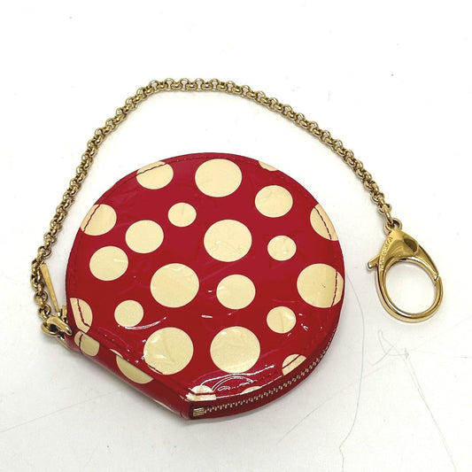 LOUIS VUITTON Coin case M91570 Patent leather Red Monogram Vernis Yayoi Kusama collaboration portomone chapeau dot infinity Women Used Authentic