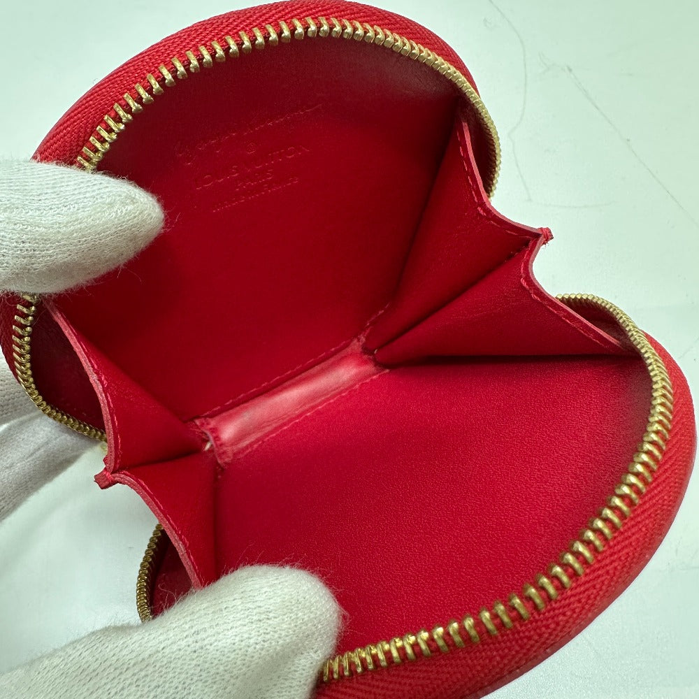 LOUIS VUITTON Coin case M91570 Patent leather Red Monogram Vernis Yayoi Kusama collaboration portomone chapeau dot infinity Women Used Authentic