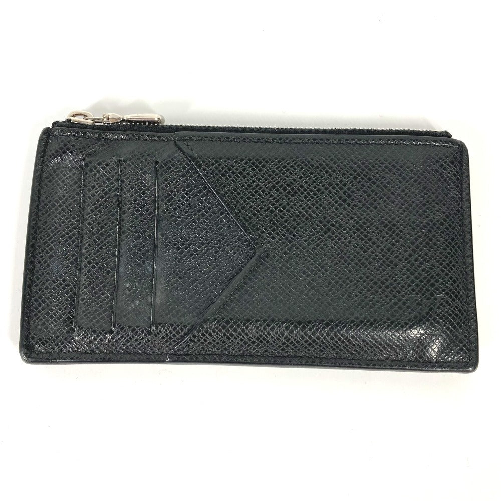 LOUIS VUITTON Coin case M62914 Taiga Leather black Taiga Coin card holder mens Used Authentic