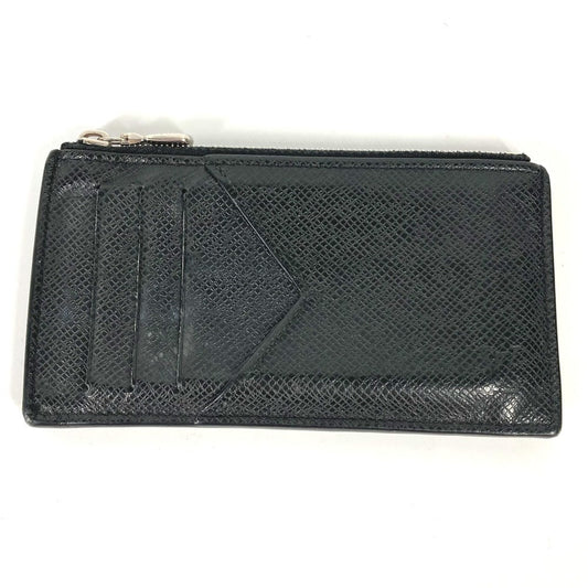 LOUIS VUITTON Coin case M62914 Taiga Leather black Taiga Coin card holder mens Used Authentic