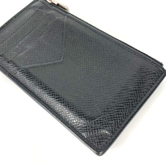 LOUIS VUITTON Coin case M62914 Taiga Leather black Taiga Coin card holder mens Used Authentic