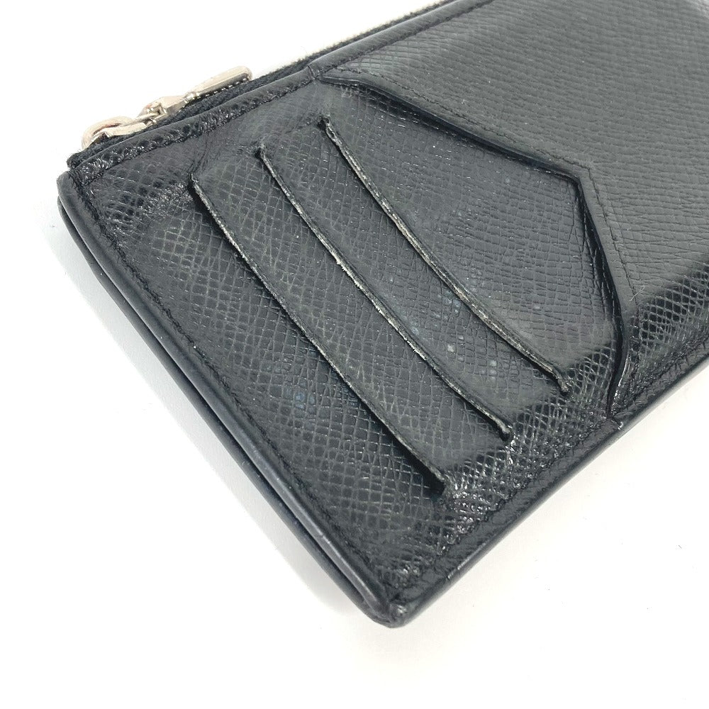 LOUIS VUITTON Coin case M62914 Taiga Leather black Taiga Coin card holder mens Used Authentic